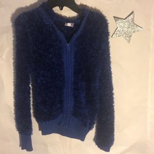Justice size 10 fuzzy zippy jacket.